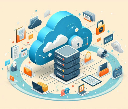 Cloud data storage illustration